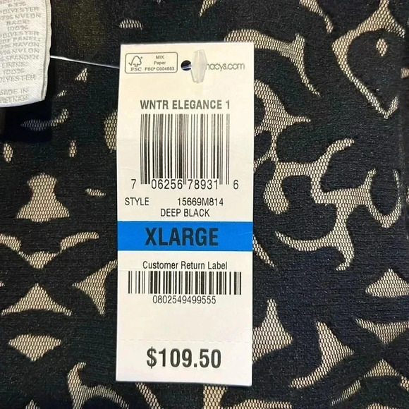 NWT Charter Club Winter Elegance Deep Black Midi Fit & Flare Dress - Picture 4 of 5